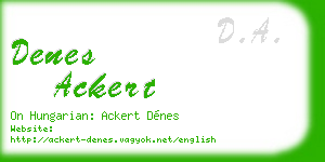 denes ackert business card