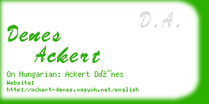 denes ackert business card
